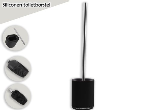 Relaxdays toiletaccessoires set, HBD: ca. 66,5x23x18 cm, vrijstaande wc- rolhouder, toiletborstel met houder, rvs, wit