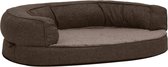 vidaXL-Hondenbed-ergonomisch-linnen-look-75x53-cm-fleece-bruin