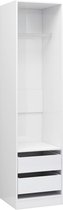 vidaXL Armoire avec tiroirs 50x50x200 cm aggloméré blanc brillant