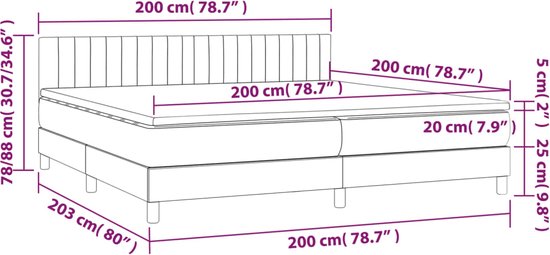 vidaXL - Boxspring - met - matras - fluweel - roze - 200x200 - cm