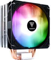 GAMDIAS RGB PWM CPU Cooler|Socket 1700/1200/1151/AM4/AM5|TDP 200 / Intel en AMD Processor Koeler met aRGB LED Verlichting (Addressable)|4 KOPER Heatpipes|Boreas E1-410