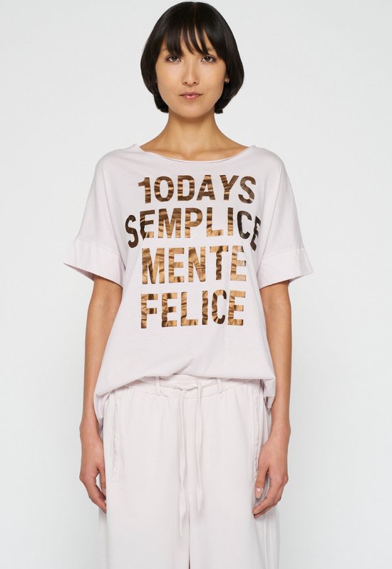 10 Days T shirt Statement Tee 20 760 3203 1232 Pale Lilac Dames Maat XS bol