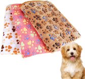 Paw Huisdier Dekens - 3x stuks - Gooi Fluffy Slaap Mat Bed voor Kleine Medium Grote Honden Puppy Katten Konijnen Zacht Warm Wasbaar, Honden Deken, 76 x 104 cm