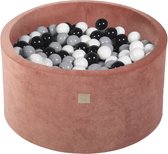 Ballenbak VELVET Marsala Rood - 90x40 incl. 300 ballen - Zwart, grijs, wit