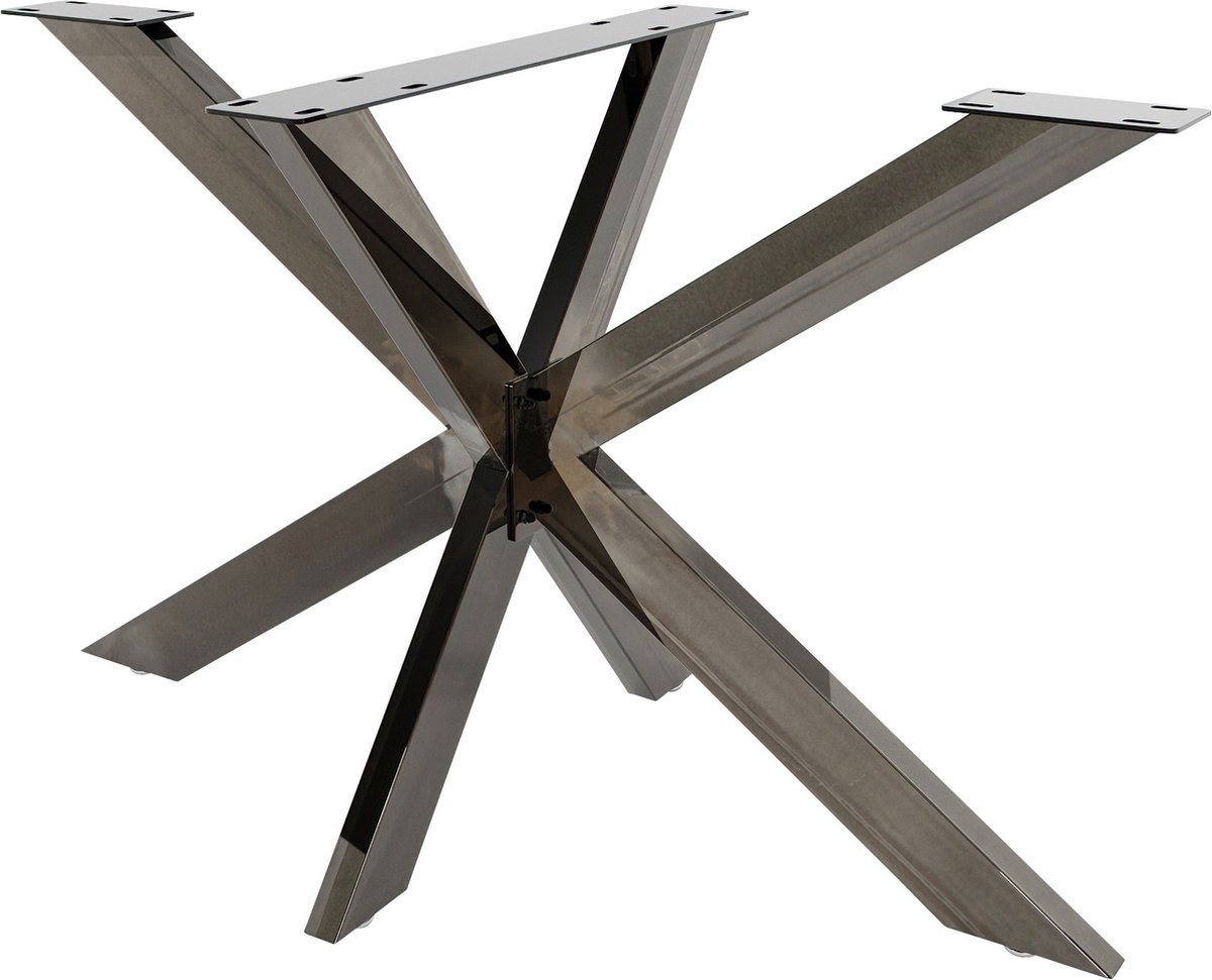 In And Outdoormatch Tafelpoten metaal - Meubelpoot - Tafelonderstel - Spinpoot - Tafelpoot industrieel zwart - 120x68x71cm Black