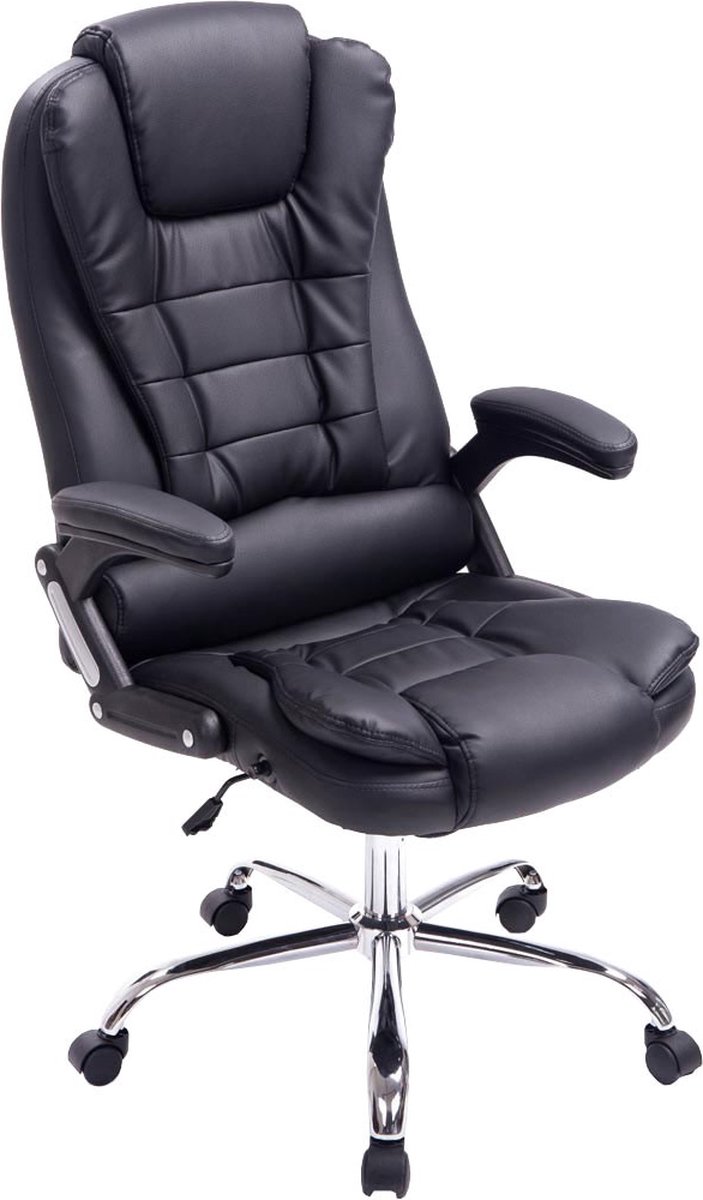 Bureaustoel Servida XL - Op wielen - Zwart - Ergonomische bureaustoel - Voor volwassenen - Kunstleer - In hoogte verstelbaar