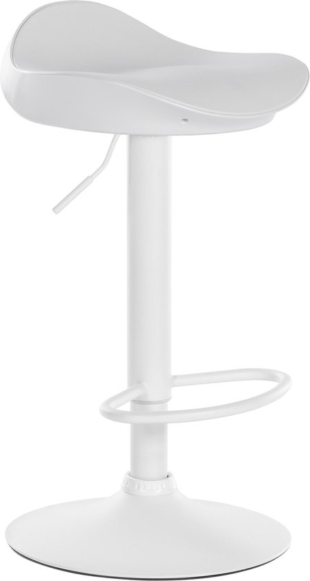 Barkruk Aliss - Wit - Zithoogte 59-83 cm - Set van 1 - Zonder rugleuning - In hoogte verstelbaar - Keuken en bar - Ergonomische barstoelen