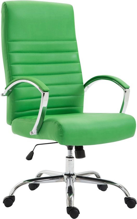 Bureaustoel Fulvia XXL - Op wielen - Groen - Kunstleer - Ergonomische bureaustoel - Voor volwassenen - In hoogte verstelbaar