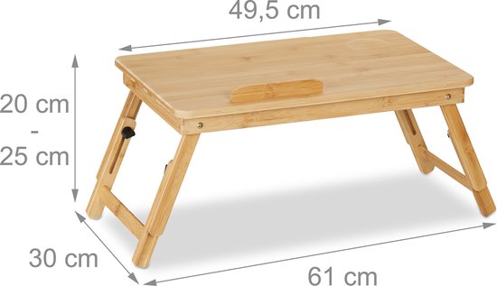 Mosii Grijze bamboe multifunctionele schootlade en opvouwbare potentafel, opvouwbaar bedlade met handgrepen, ideaal voor ontbijt in bed, bank, eten, werken, serveren, tekenen, laptopstandaard en