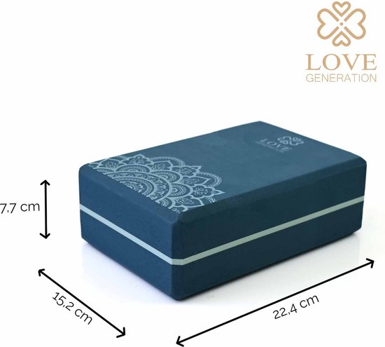 Yogablok - Eva Foam - Mandala - Balanced Blue van SportiQuest — afbeelding 2