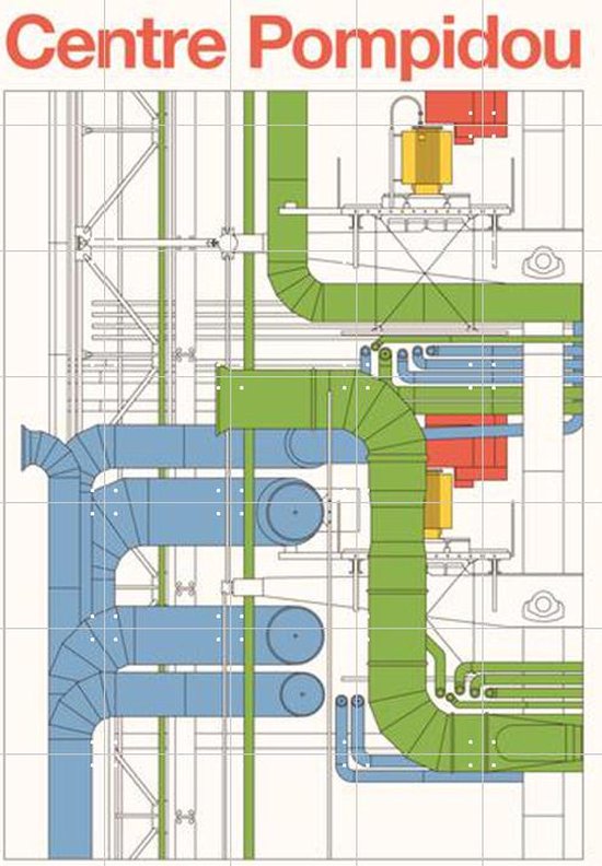 IXXI Centre Pompidou - Wanddecoratie - Landen - 100 x 140 cm