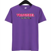 Vrijgezel Nu Nog Wel | Vrijgezellenfeest Cadeau Vrouw - Bride / To Be Bachelor Party - Grappig Bruiloft Shirt Bruid - T-Shirt - Unisex - Dark Purple - Maat M