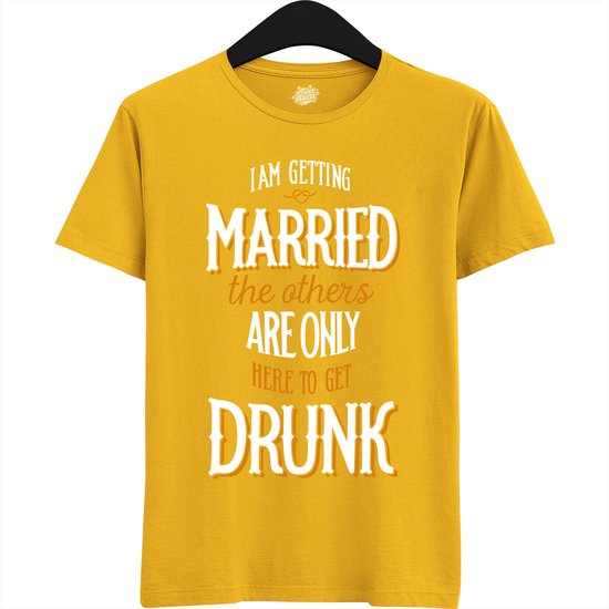 Am Getting Married | Vrijgezellenfeest Cadeau Man - Groom To Be Bachelor Party - Grappig Bruiloft En Bruidegom Bier Shirt - T-Shirt - Unisex - Geel - Maat 3XL