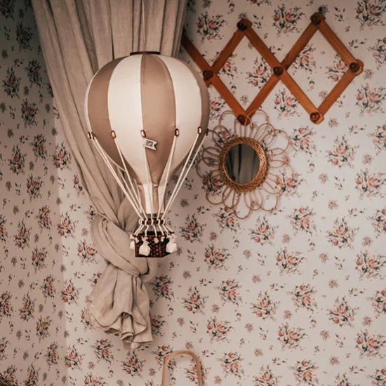 Ballon à air décoratif Super Balloon | Décoration de chambre d'enfant | Chambre bébé mobile montgolfière | Gold/Beige Grand