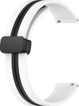 Bracelet en Siliconen - convient pour Samsung Galaxy Watch 5/Watch 5 Pro/Watch 4/Watch 4 Classic/Watch 3 41 mm/Watch 42 mm/ Active/ Active 2 - blanc-noir