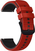 Siliconen bandje - geschikt voor Samsung Gear S3 / Watch 3 45 mm / Watch 46 mm - rood-zwart