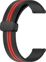 Siliconen bandje - geschikt voor Huawei Watch GT 2 42 mm / GT 3 42 mm / GT 3 Active 42 mm / GT 3 Pro 43 mm / GT 3 Elegant - zwart-rood