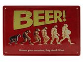 Wandbord – Beer - Evolutie - Bier – Vintage - Retro - Wanddecoratie – Reclame bord – Restaurant – Kroeg - Bar – Cafe - Horeca – Metal Sign - 20x30cm