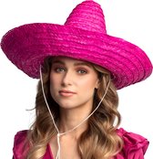 Boland - Sombrero Puebla roze Roze - 49 - Volwassenen - Unisex - Landen