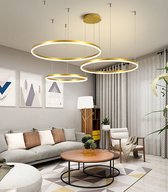 Led Kroonluchter - Minimalistisch - Modern - Home Verlichting - Geborstelde Ringen - Plafond Gemonteerde Kroonluchter Verlichting - Hanglamp - Warm Wit