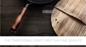 Luxe Pure ijzeren Wok Gietijzeren Pan Algemeen Gebruik Keuken Kookplaat 32Cm Kookgerei Pan Plus Luxe Houten Deksel