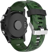 Siliconen bandje - geschikt voor Garmin Instinct 2X Solar - camouflage-groen