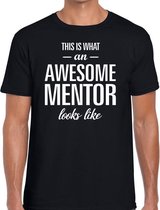 Awesome mentor cadeau t-shirt zwart voor heren S