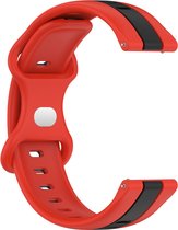 Siliconen bandje - geschikt voor Garmin Venu / Venu 2 Plus / Venu SQ / Venu SQ 2 - rood-zwart