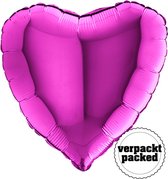 Grabo - Folieballon hartvorm Paars - (90 cm)