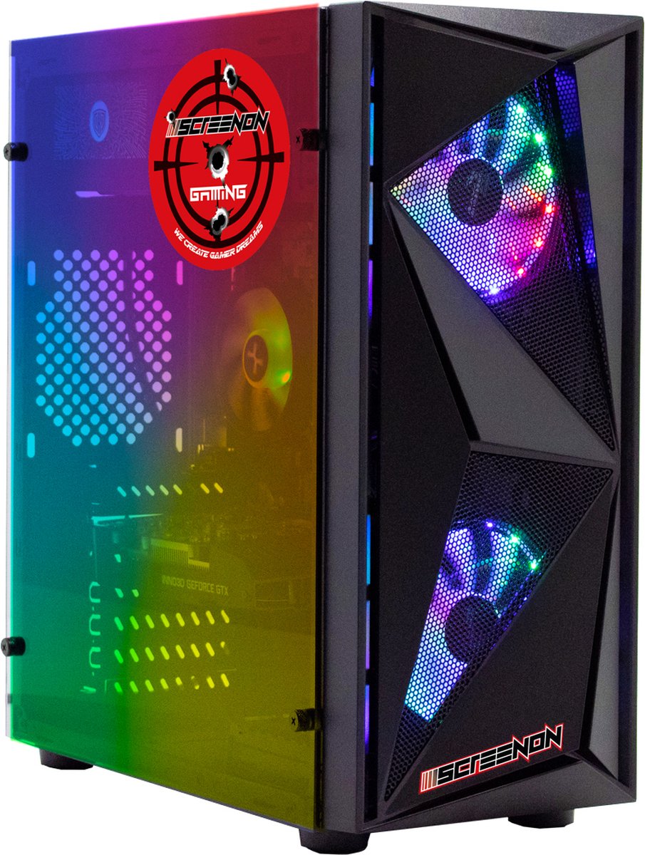 ScreenON - Game Computer / Gaming PC - Ryzen 5 - 1TB M.2 SSD - 16GB RAM - RX 580 - Game PC TX89416 - Windows 11