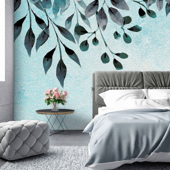 Papier Peint - Papier peint photo Intissé - Feuilles sur Structure Mur - Art - 254 x 184 cm