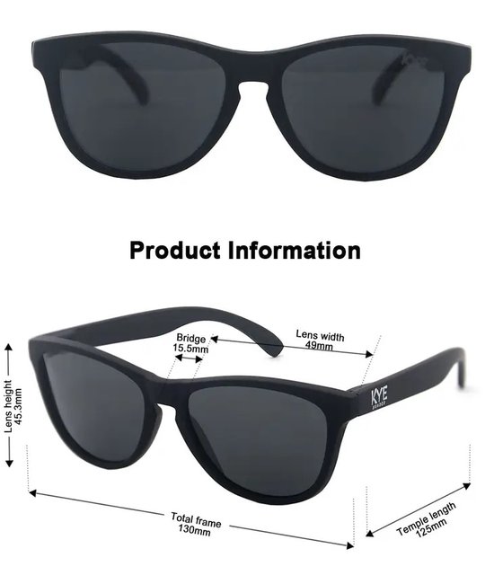 Kye Shades - Black Bear - Kinder zonnebril - kinder zonnebrillen jongens - kinder zonnebrillen meisjes - vanaf 3-7 jaar - coole zonnebril kind - zwarte zonnebril kind - UV bescherming - zonnebril stoer - vintage - hip - stoer - design van Merkloos — afbeelding 4