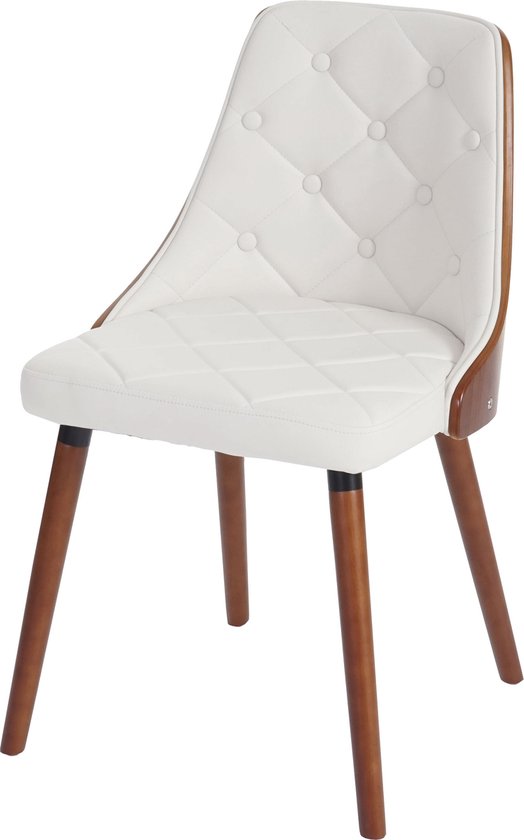 Eetkamerstoelen met kussens 2 st massief hout rubber wit