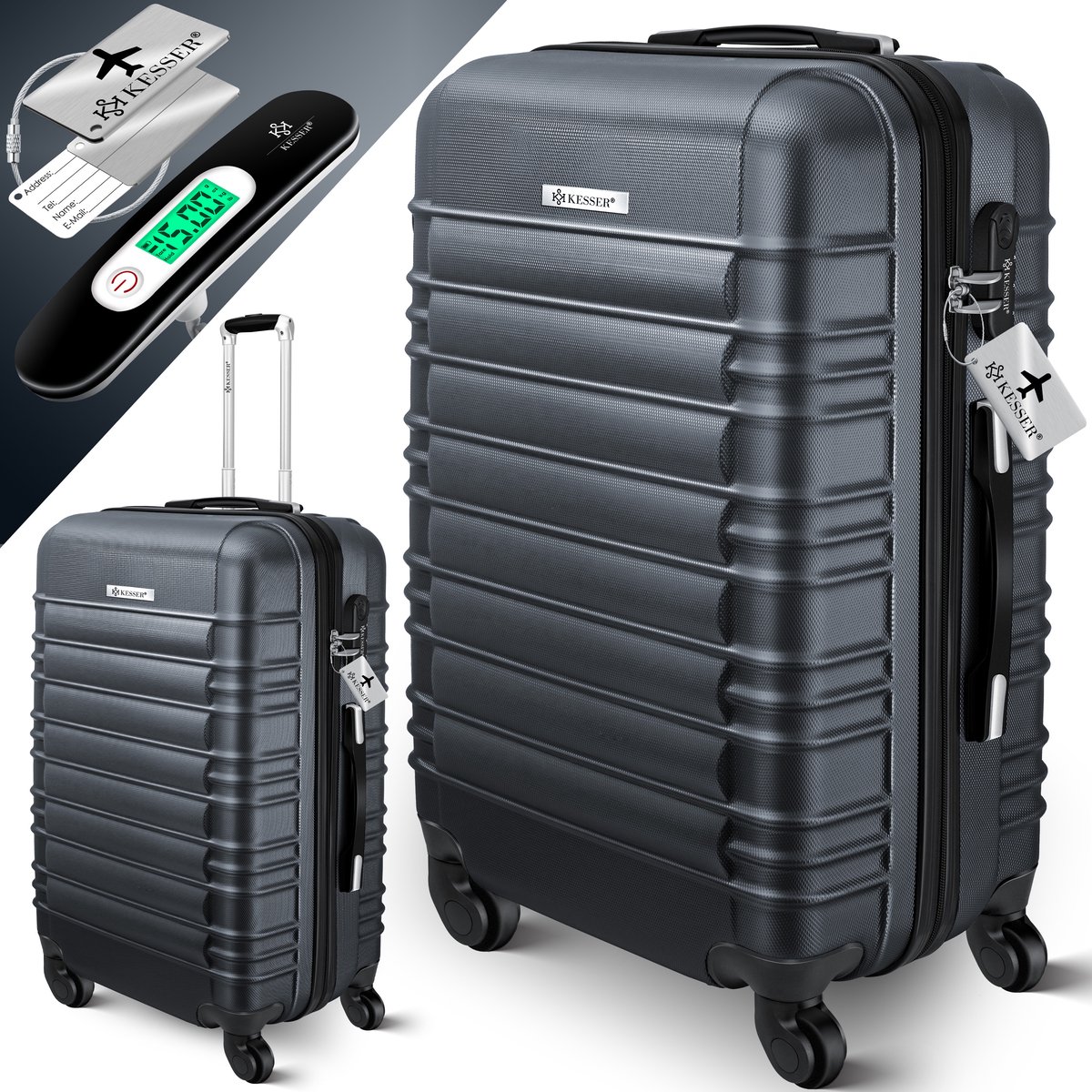 KESSER® Reiskoffer 84L Koffer - Trolley op wieltjes met Cijferslot, bagageweger en bagagelabel