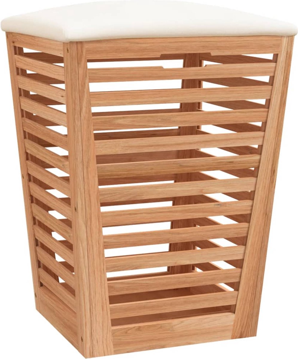 Goedkoopste vidaXL - Badkamerkruk - 40,5x40,5x56 - cm - massief - walnotenhout