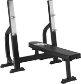 Gorilla Sports Vlakke Halterbank - Fitnessbank - Belastbaar tot 250 kg - Zwart