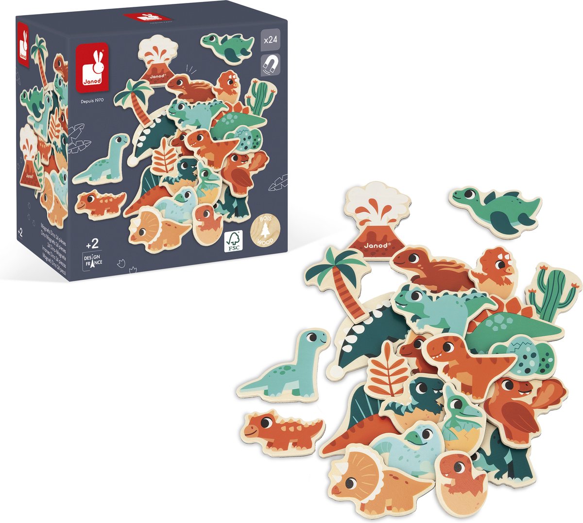 Janod magneten Dino 24 st