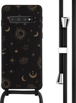 iMoshion Hoesje Met Koord Geschikt voor Samsung Galaxy S10 - iMoshion Siliconen design hoesje met koord - Zwart / Sky Black