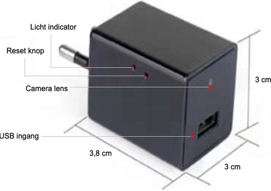 Verborgen camera, EU-contactdooscamera met 3 USB-interface en Type-C