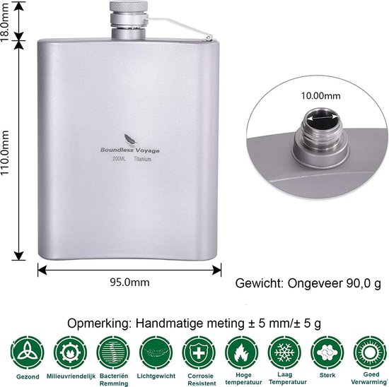 Gourde En Titane 2500 Ml Boundless Voyage - Grande Capacité, Légère, Avec Sac De Transport, Pour Vélo Et Camping