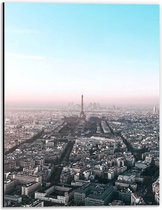 Dibond - Parijs - Eiffeltoren - Stad - Gebouwen - Kleuren - 30x40 cm Foto op Aluminium (Wanddecoratie van metaal)