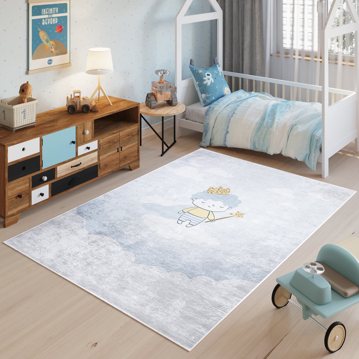 Tapiso Emma Vloerkleed Kinderkamer Kindertapijt Baby Peuters Tapijt Maat- 80x150