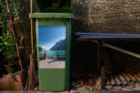 Container sticker Het Gardameer - Promenade in het Gardameer Klikosticker - 40x60 cm - kliko sticker - weerbestendige containersticker