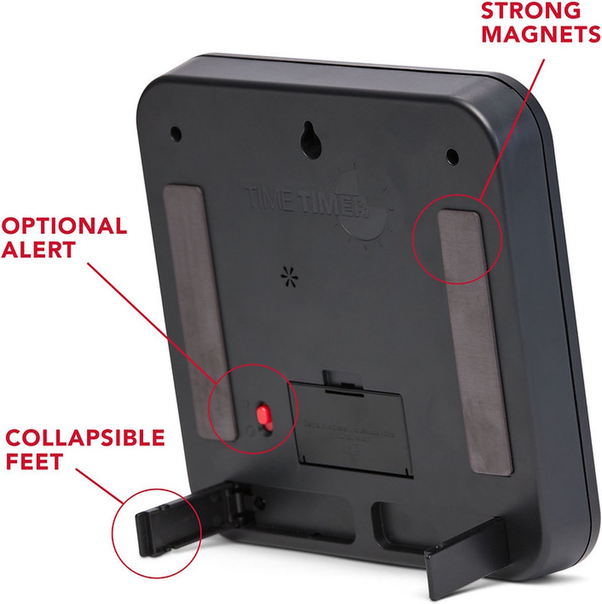 Time Timer® Original Medium – Zwart met Rode Schijf | Visuele Timer 60 Minuten — afbeelding 7
