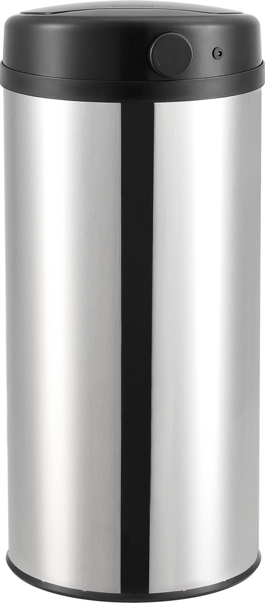 Prullenbak Azeneth - Met Sensor - 68xØ30,5 cm - 42 liter - Zilverkleurig - Afneembaar en Waterdicht Deksel
