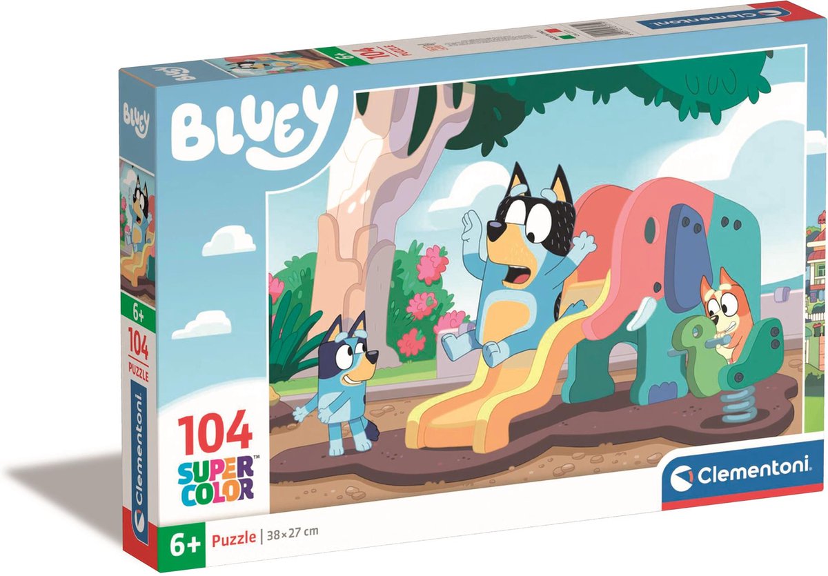Clementoni Legpuzzel Bluey op de Glijbaan. 104st.