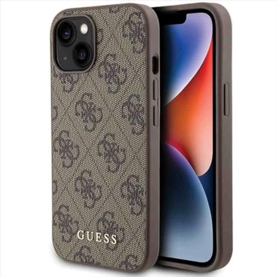 Coque Hybride Guess Gold Outline MagSafe pour iPhone 14 Pro - Rose Translucide 3666339069681