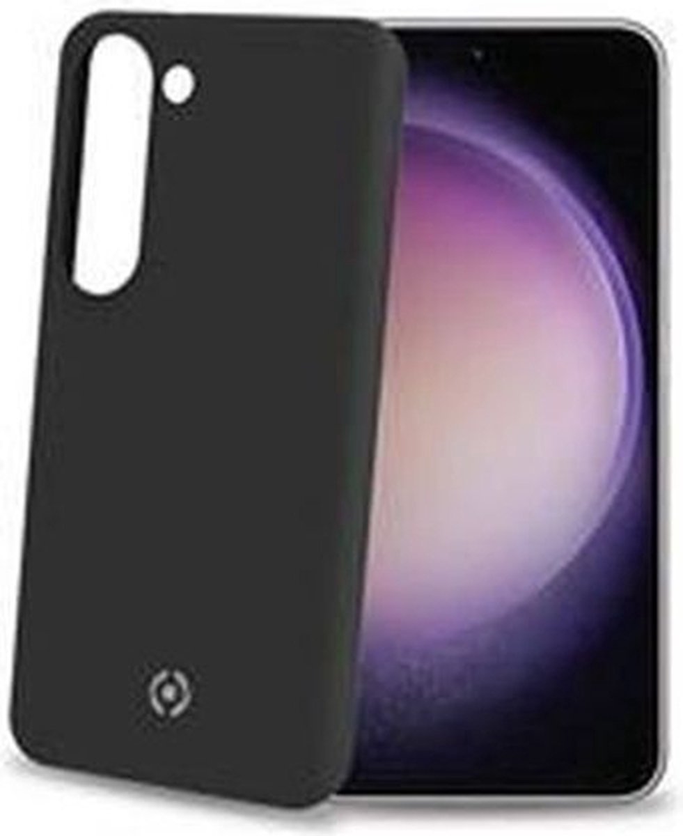 Celly Cromo Siliconen hoesje - Geschikt voor Samsung Galaxy S23 FE - TPU Back Cover - Microfiber - Zwart