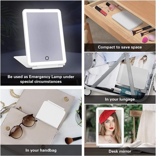 Miroir de maquillage LED - Blanc | FR