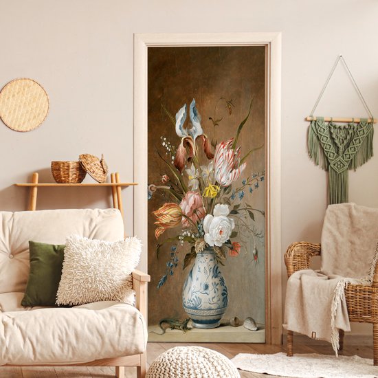 Autocollant Mural Décoratif Tulup - 75 X 205 Cm - Motif Rose Moderne - Pour Porte Ou Mur - Neuf